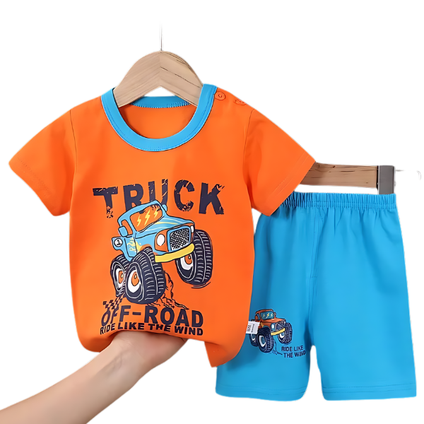 Orange Truck Off Road Kids Short Sleeve Kids Wear