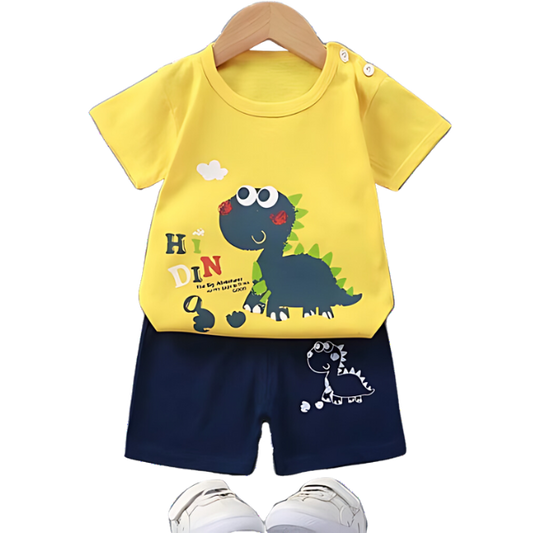 DINO SHORT SLEEVE SET KIDS WEAR