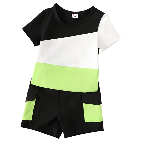 Tri Panels Short Sleeve Kids Wear