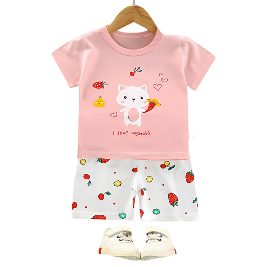 I LOVE VEGGIES SHORT SLEEVE SET KIDS WEAR