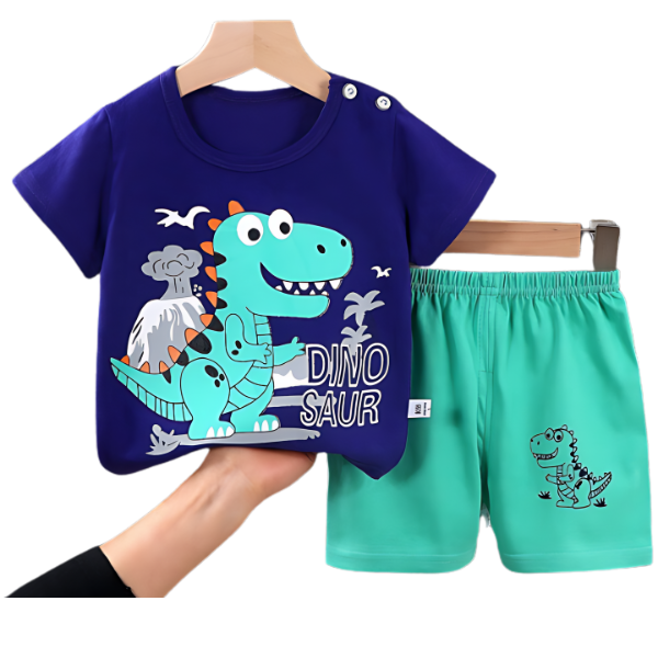 Dino Printed Kids Short Sleeve Kids Wear