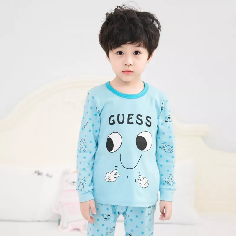 Sky blue Guess Printed Kids Wear Kids Wear