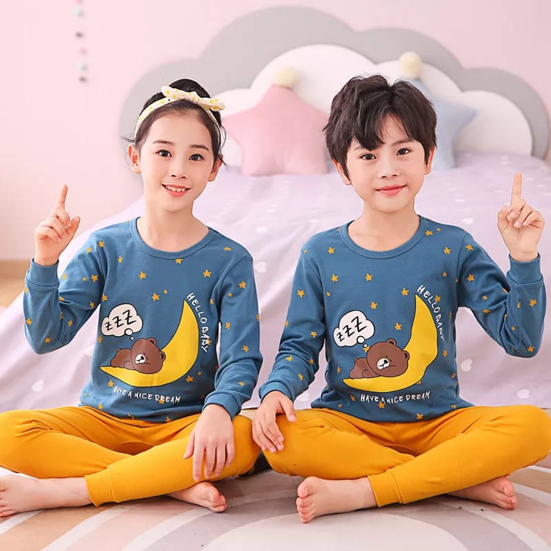 Sleeping Bear Design Printed Kids Wear