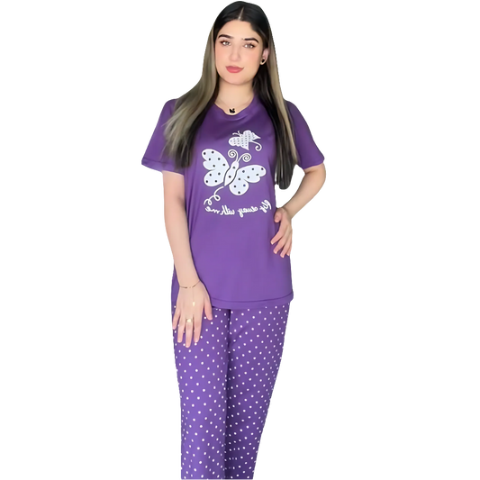 Butterfly Printed Purple pajama set