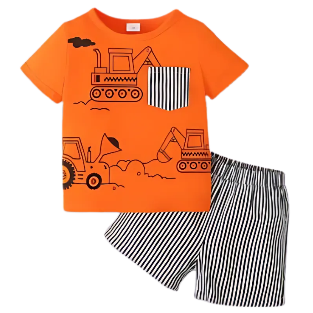 Orange Machines Short Sleeve Kids Wear