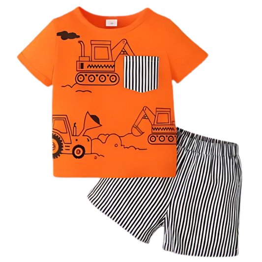 Orange Machines Short Sleeve Kids Wear