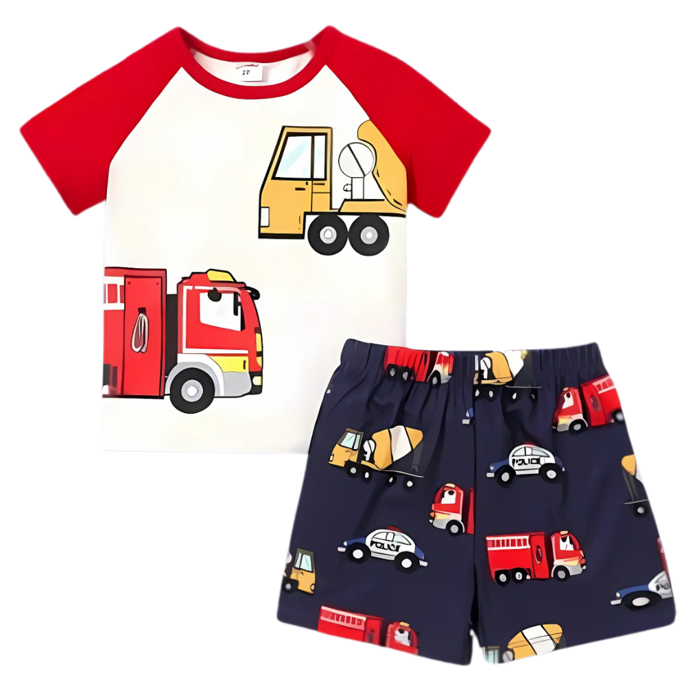 TRUCKS SHORT SLEEVE SET KIDS WEAR