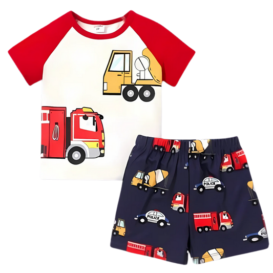 TRUCKS SHORT SLEEVE SET KIDS WEAR