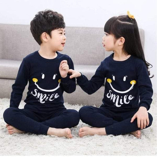 Navy Blue Smile print Kids Wear